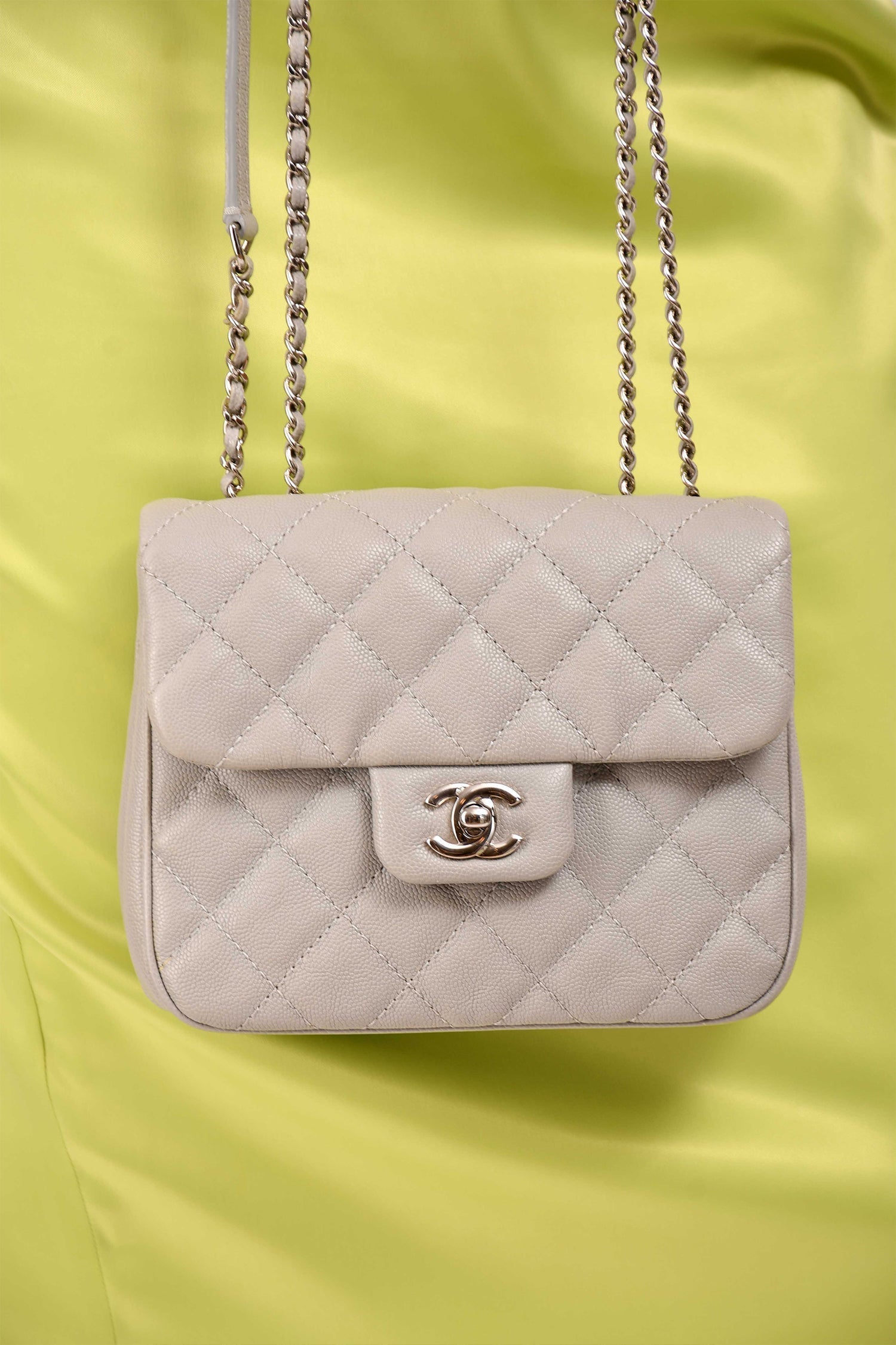 Chanel Light Grey Caviar Small Urban Companion Bag