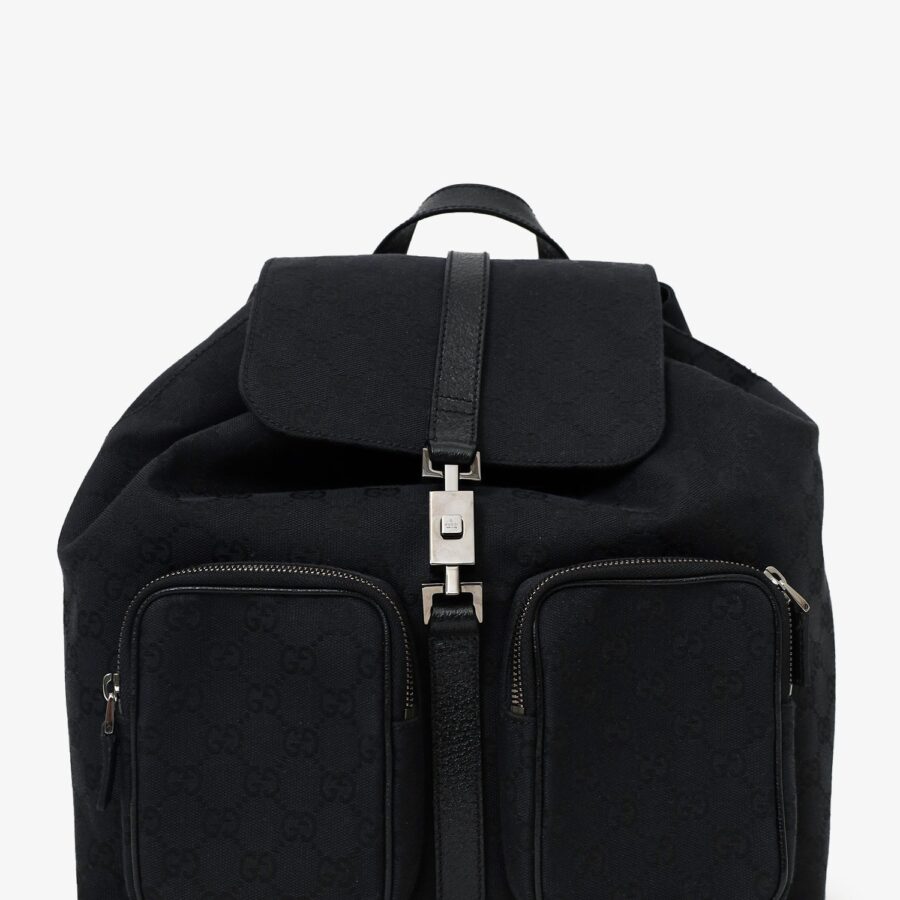 Gucci Black Canvas/Leather Jackie GG Backpack | Studio Nafay