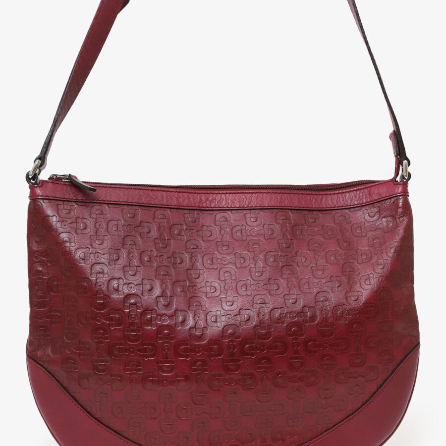 Gucci Burgundy Calfskin Horsebit Embossed Crossbody | Studio Nafay