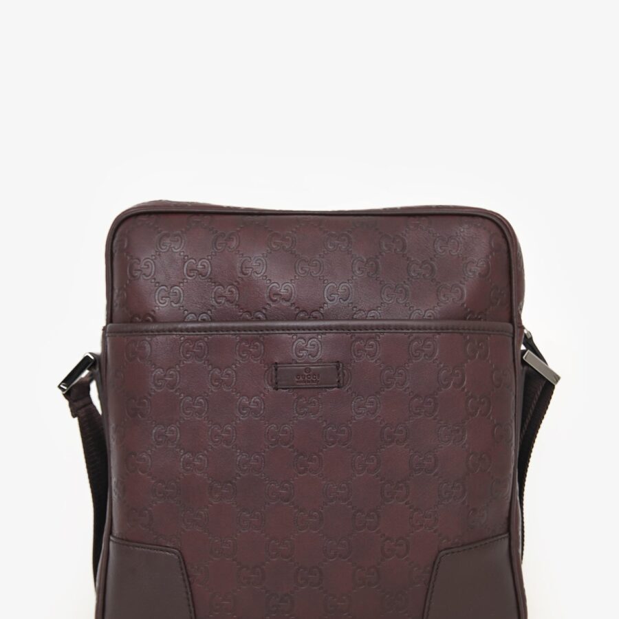 Gucci Burgundy Leather Guccissima Messenger Crossbody | Studio Nafay