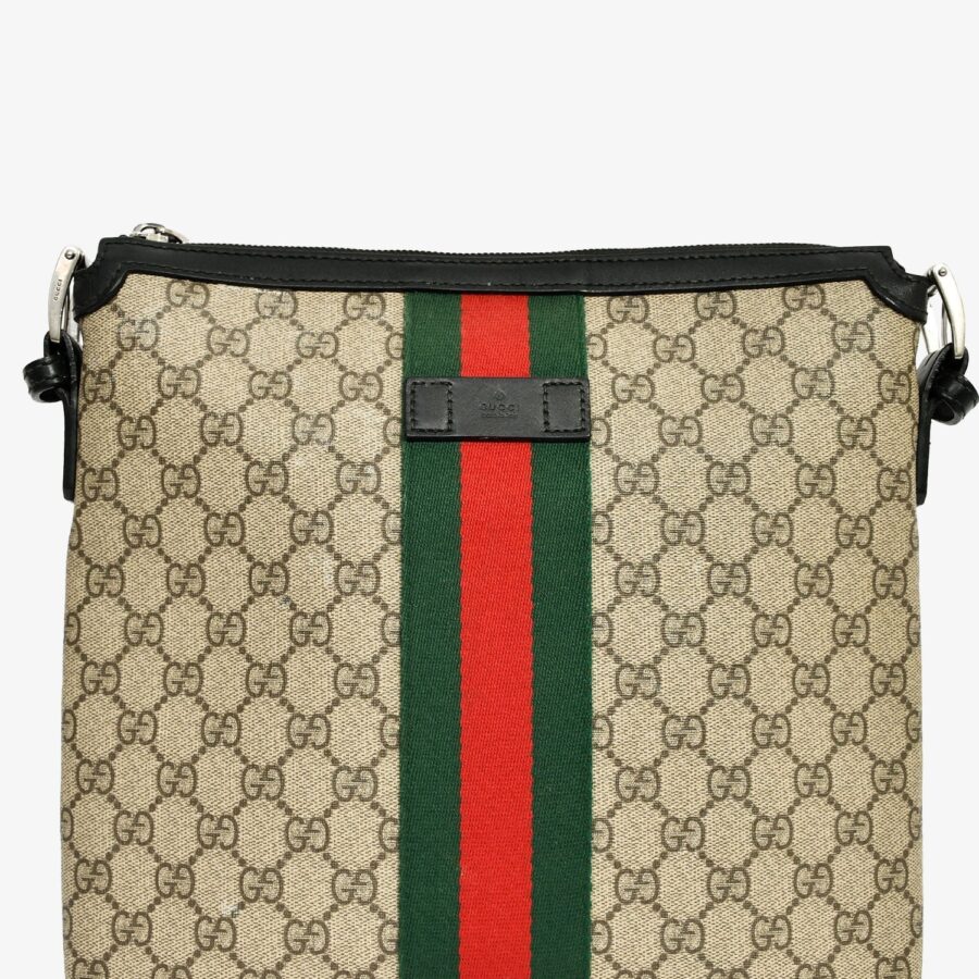Gucci Brown/Black Canvas/Leather GG Supreme Messenger Bag | Studio Nafay