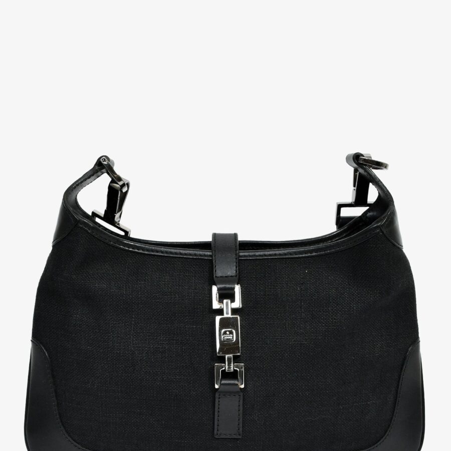 Gucci Black Canvas/Leather Small 'Jackie' Crossbody Bag | Studio Nafay