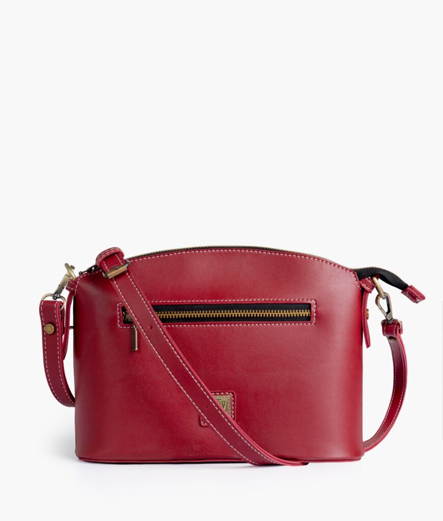 Maroon dome cross-body bag | Studio Nafay