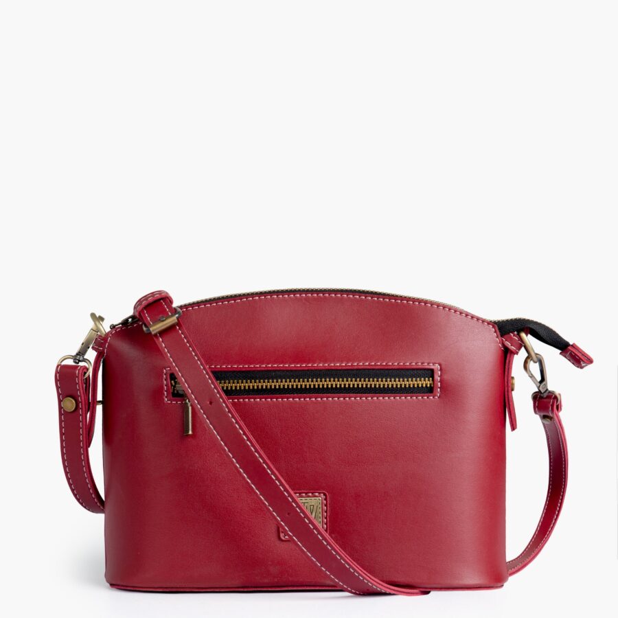 Maroon dome cross-body bag | Studio Nafay