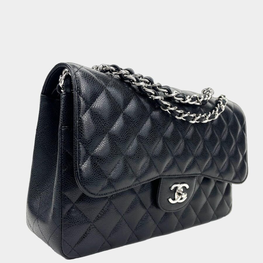 CHANEL - Jumbo Double Flap Bag Black Caviar Leather | Studio Nafay