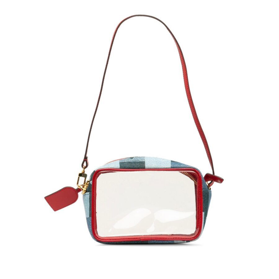 Blue Louis Vuitton Monogram Denim Patchwork Beach Pouch Shoulder Bag | Studio Nafay
