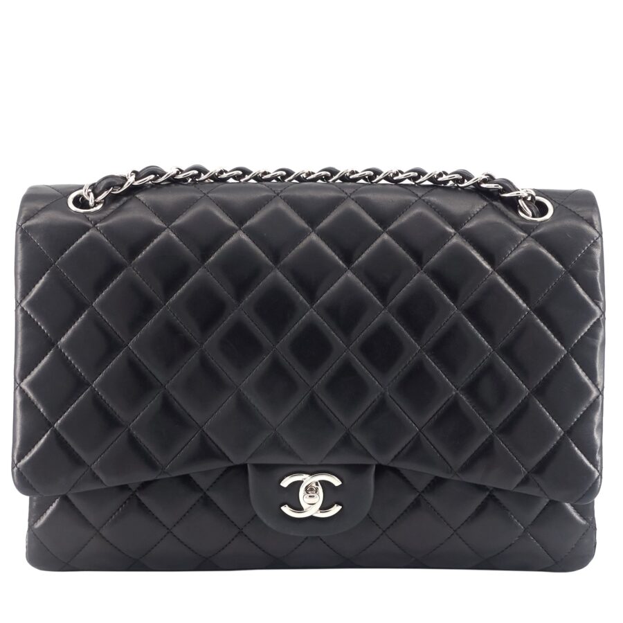 Classic Maxi Single Flap Lambskin Leather Bag | Studio Nafay