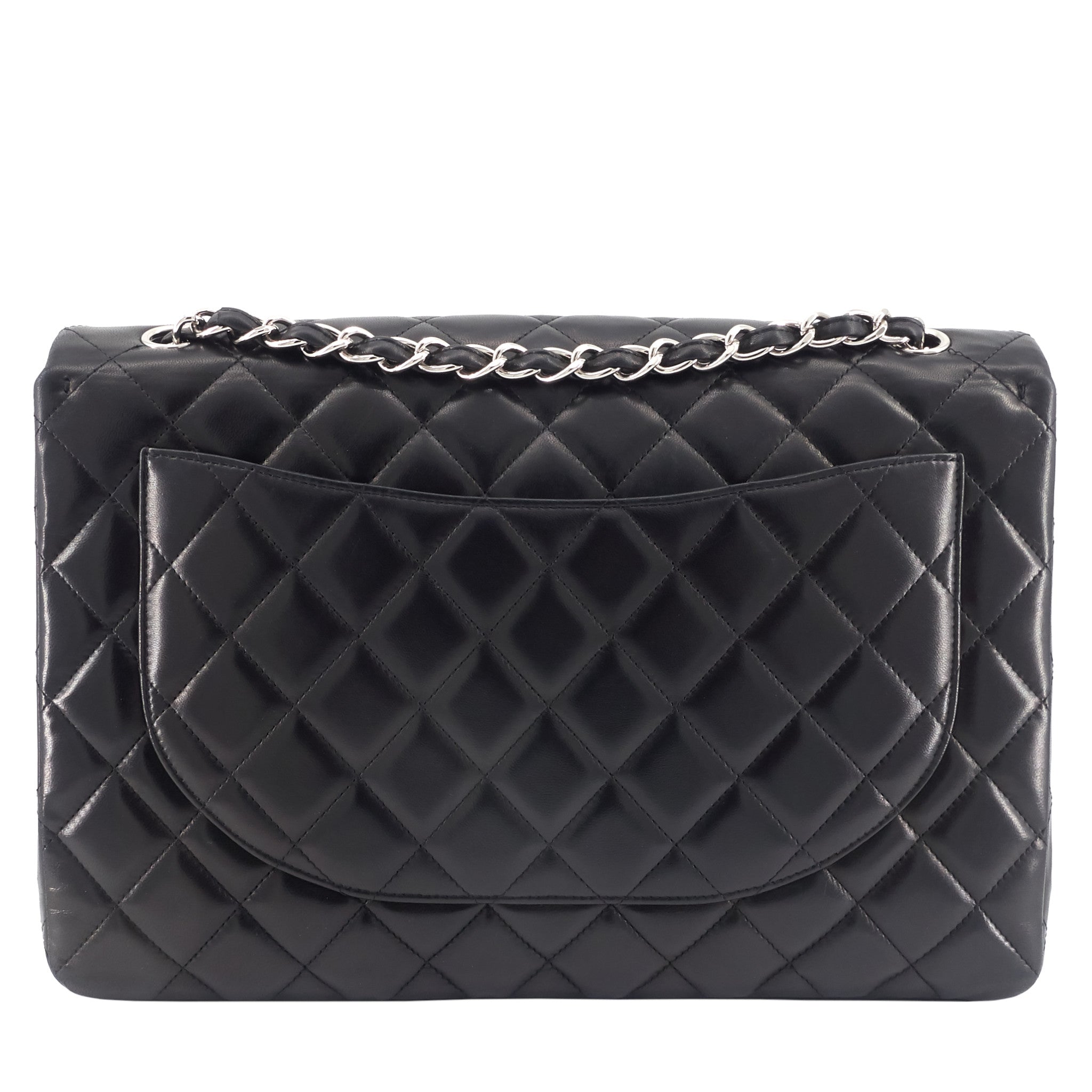 Classic Maxi Single Flap Lambskin Leather Bag