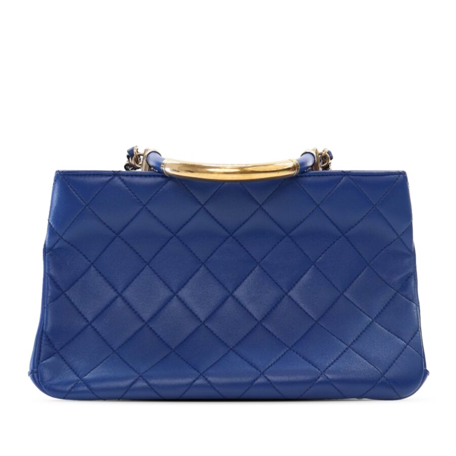 Blue Chanel Small Quilted Lambskin Carry Chic Satchel | Studio Nafay