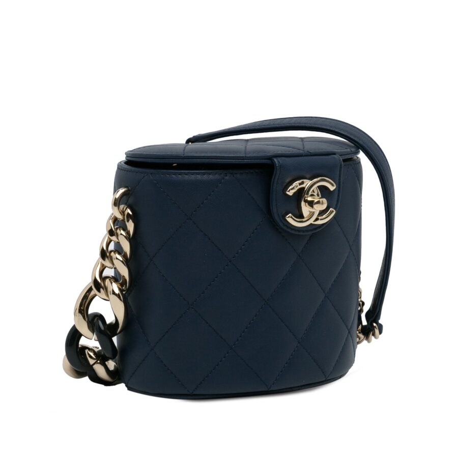 Blue Chanel CC Round Vanity Bag | Studio Nafay