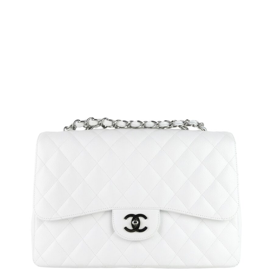 Classic Single Flap Large Caviar Leather Bag | Studio Nafay