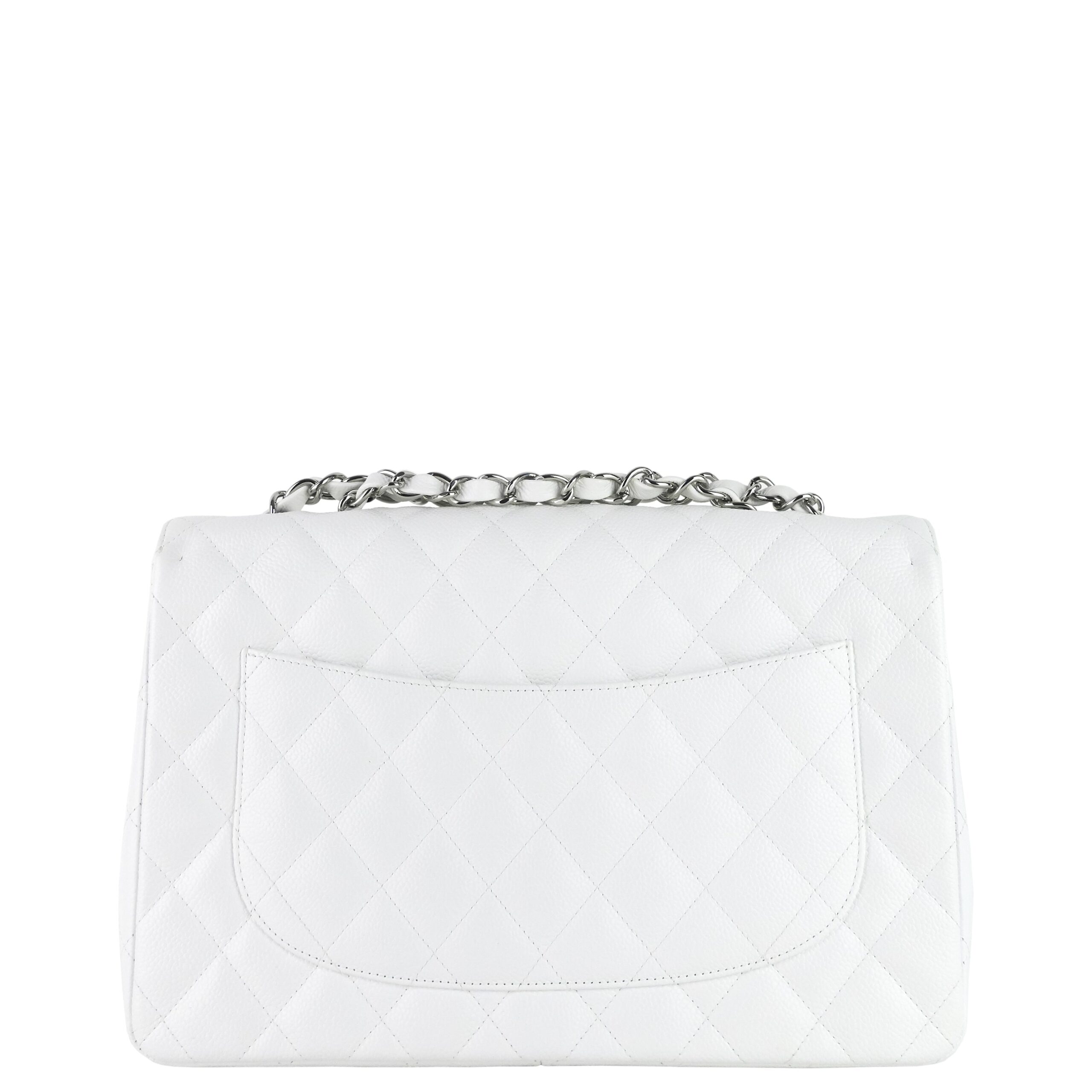 Classic Single Flap Large Caviar Leather Bag