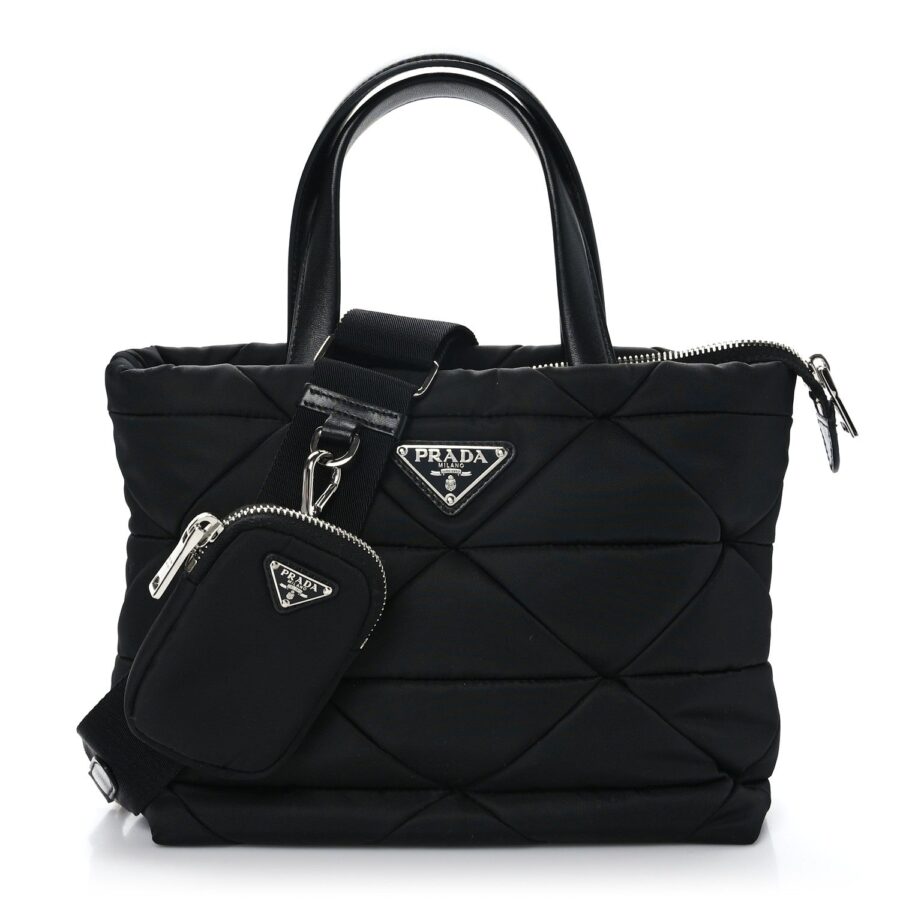 PRADA RE-NYLON TESSUTO NAPPA QUILTED PADDED ZIP TOTE BAG | Studio Nafay