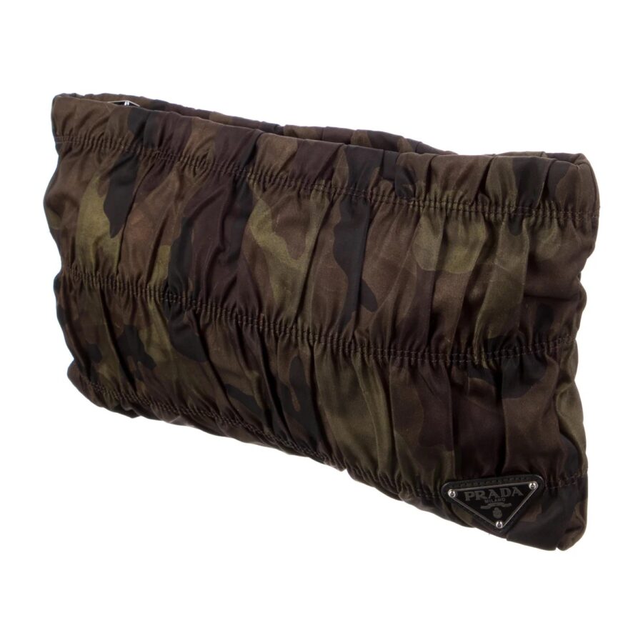 PRADA TESSUTO CAMOFLAGE GAUFRE POUCH CLUTCH BAG | Studio Nafay