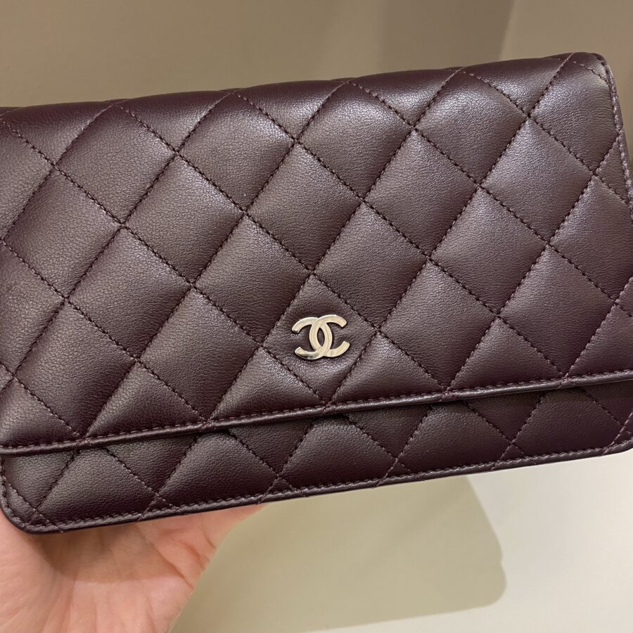 Chanel Classic Quilted Wallet On Chain Dark Burgundy | Studio Nafay