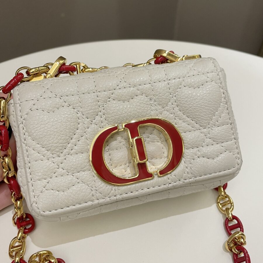 Dior Micro Cannage Caro Bag White Grain Calfskin | Studio Nafay