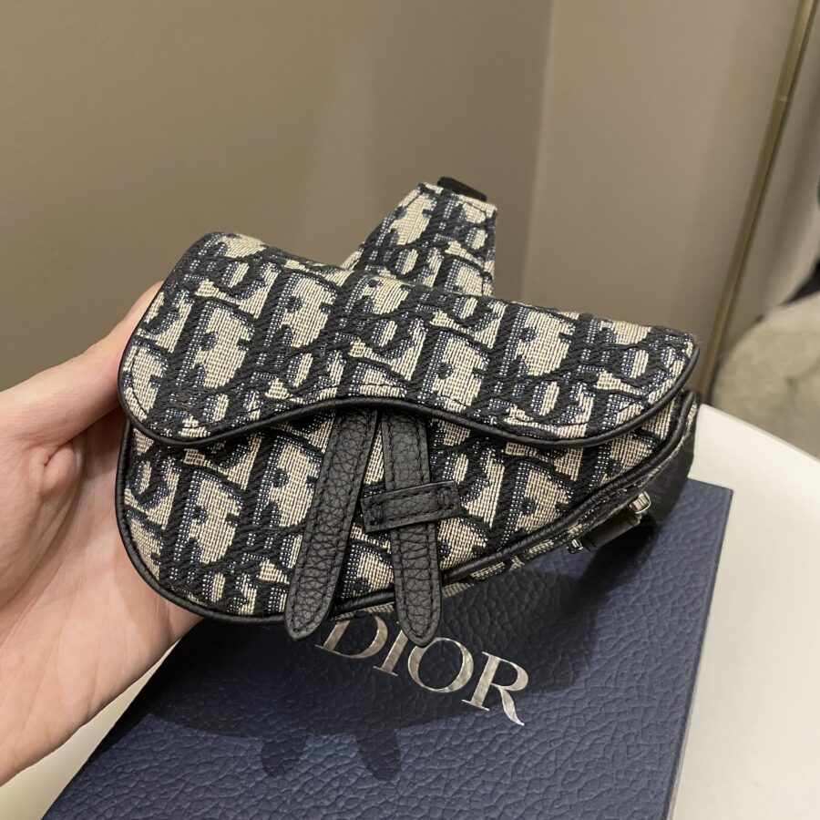 Dior Saddle Nano Crossbody Case Blue Oblique | Studio Nafay