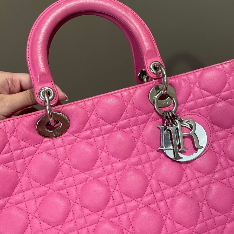 Dior Lady Dior Large Bubblegum Pink Lambskin | Studio Nafay