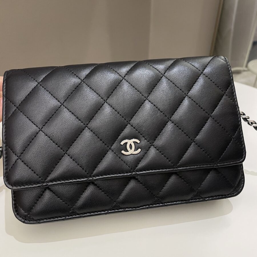 Chanel Classic Quilted Wallet on Chain Black Lambskin | Studio Nafay
