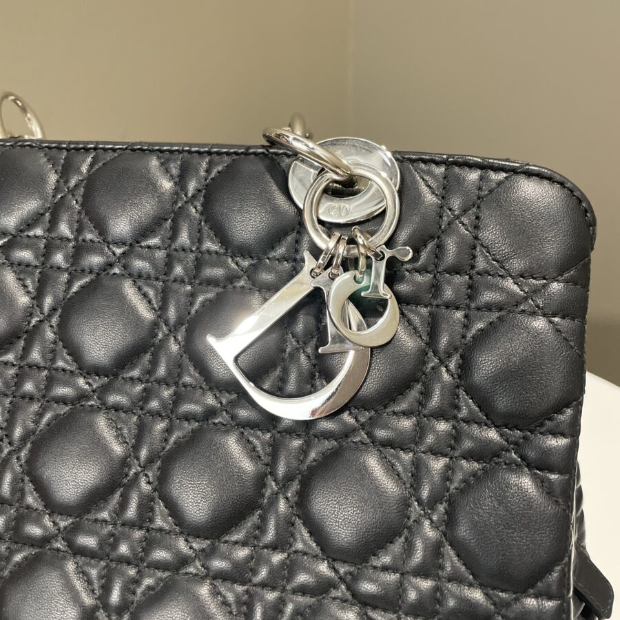 Dior Cannage Shoulder Bag Black Lambskin | Studio Nafay