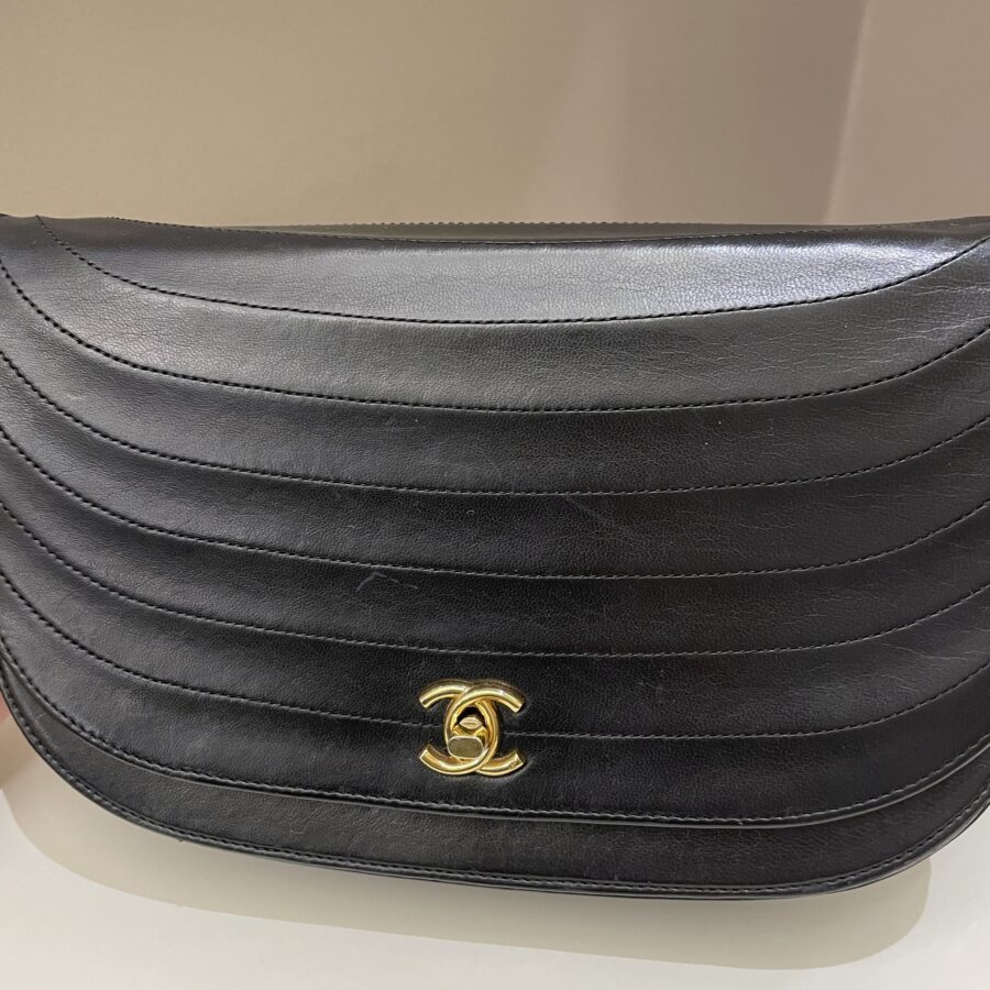 Chanel Crossbody Flap Bag Black Lambskin | Studio Nafay