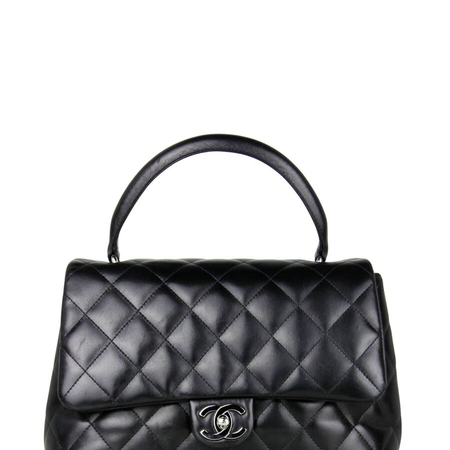 Chanel Black Lambskin Leather Kelly Style Classic Bag | Studio Nafay