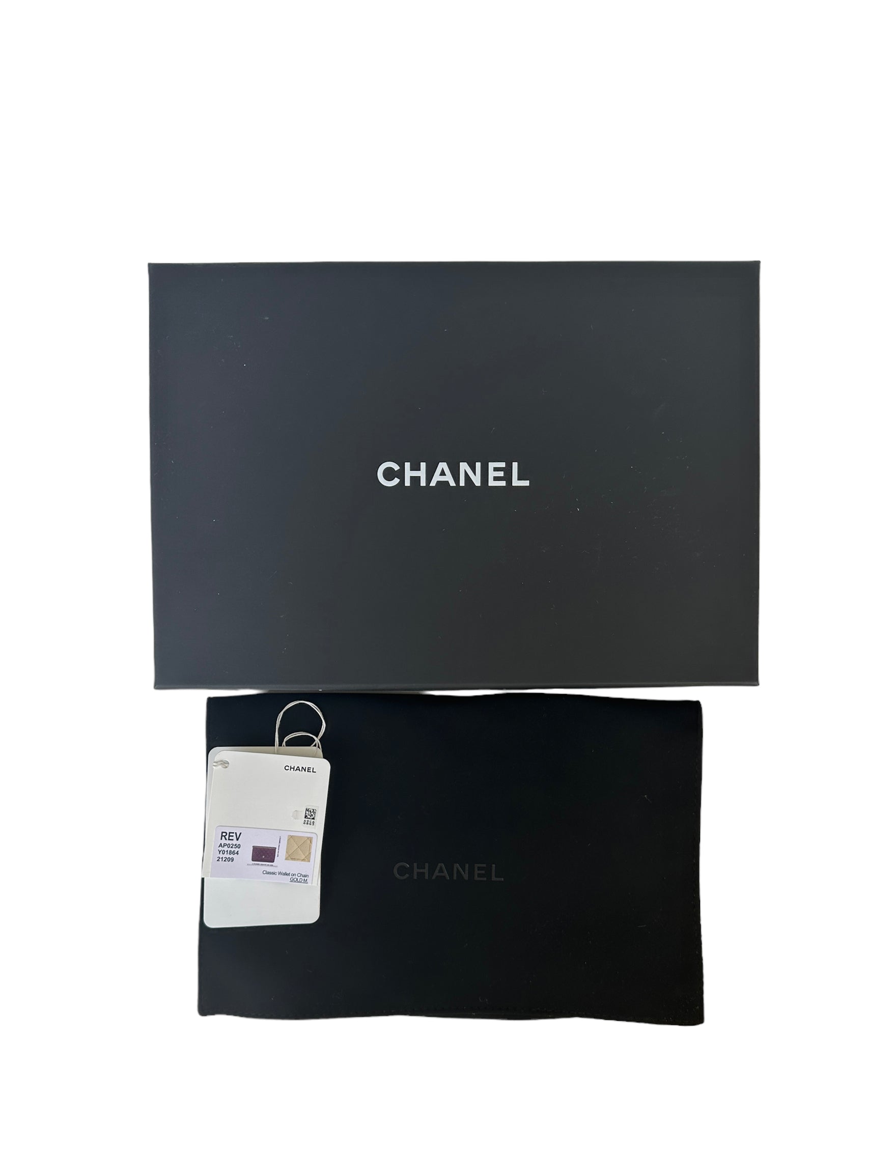 Chanel NEW Beige Quilted Caviar Leather Wallet On Chain WOC Crossbody Bag