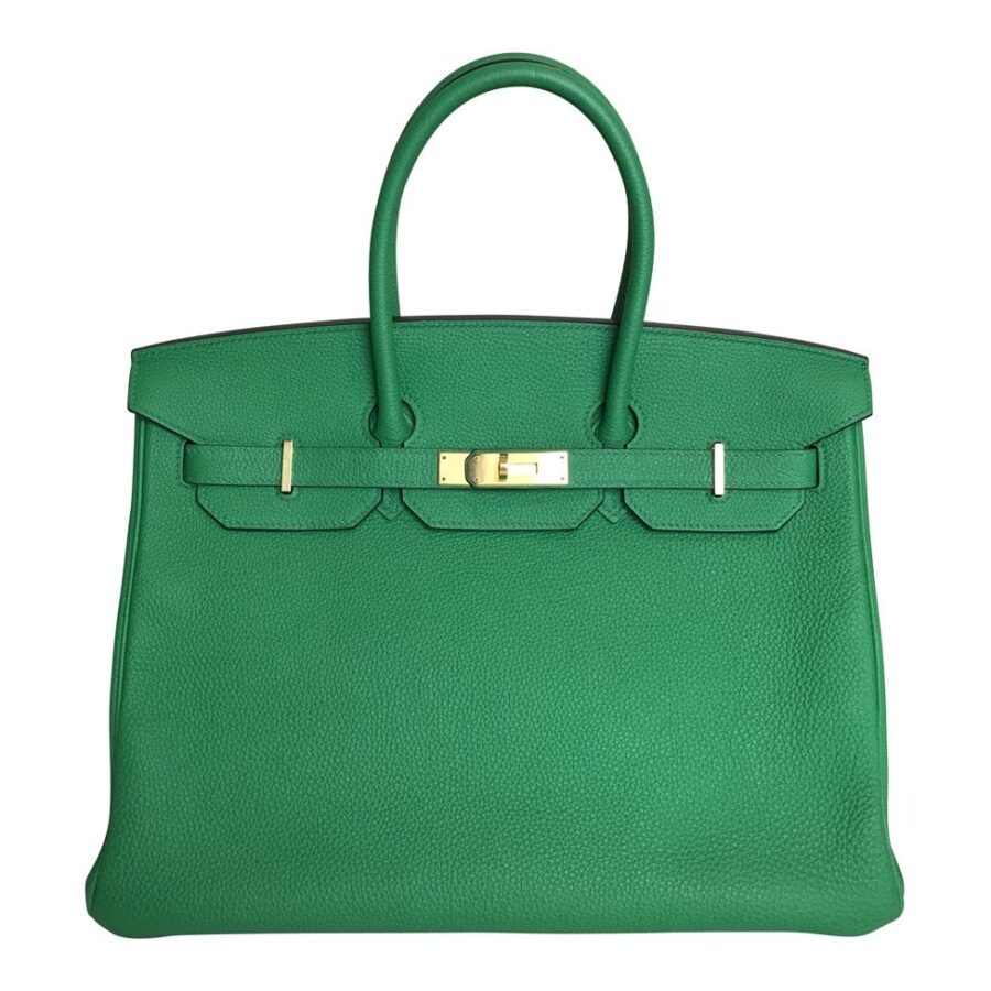 Hermes Birkin 35 Bamboo Green Togo GHW Bag | Studio Nafay