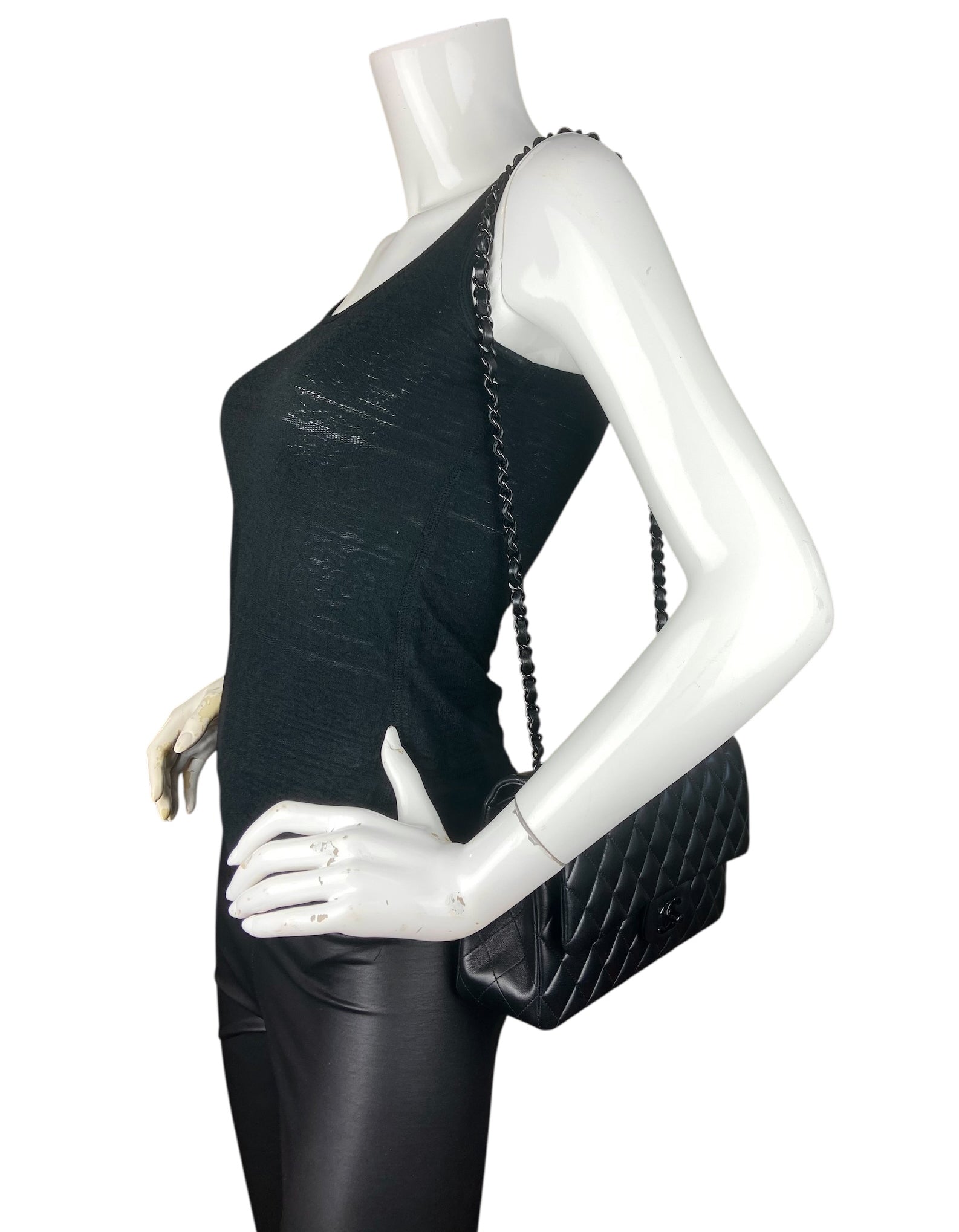 Chanel SO BLACK Lambskin Medium Double Flap Bag
