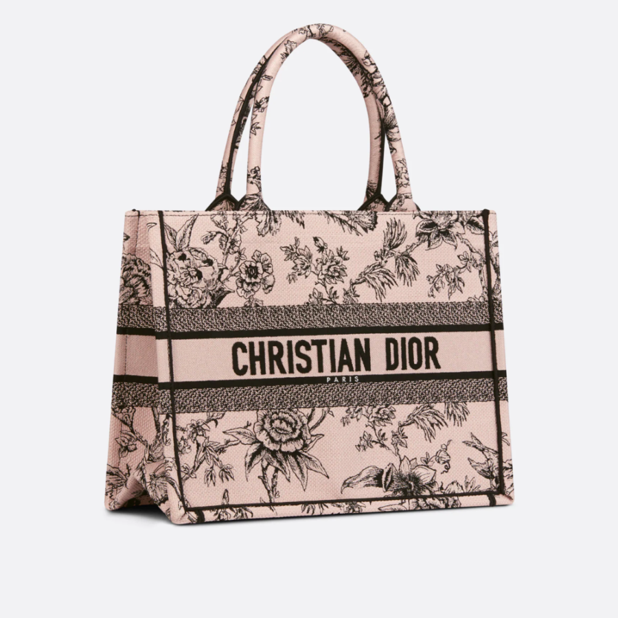 Powder Pink Jardin Botanique Embroidery Book Tote Tote Bag for Women | Studio Nafay
