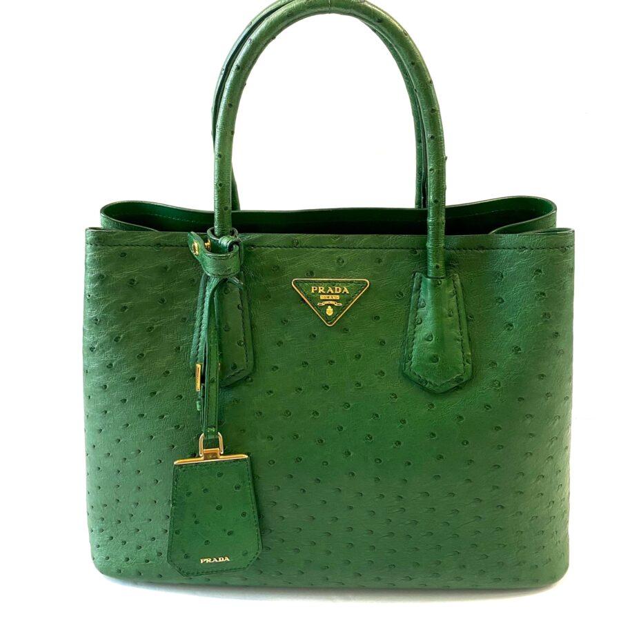 PRADA GALLERIA OSTRICH LEATHER MEDIUM TOTE BAG | Studio Nafay