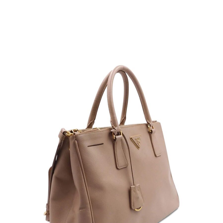 Medium Saffiano Lux Double Zip Tote | Studio Nafay
