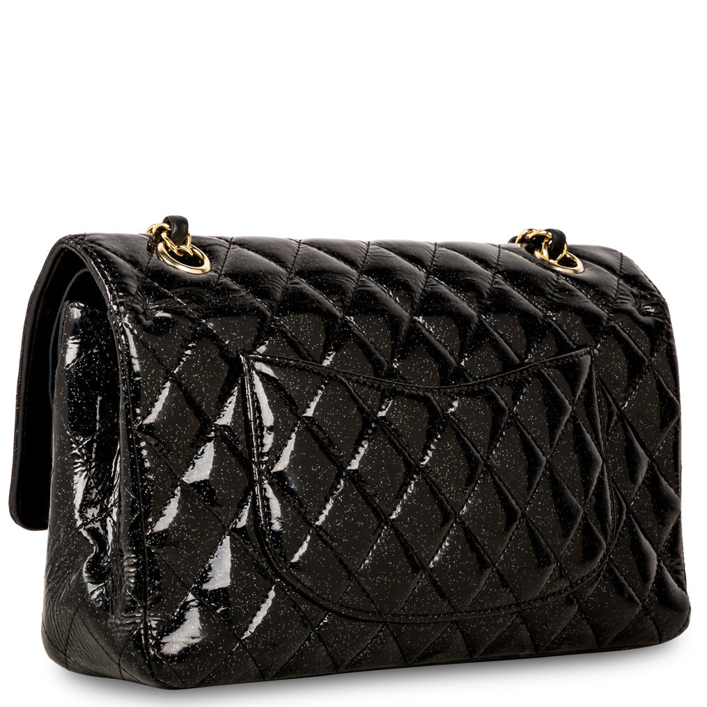 Classic Flap Bag – Medium – Patent Black Glitter