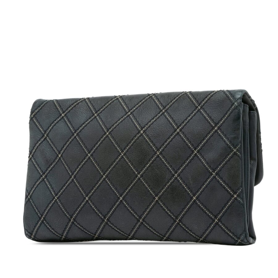 Blue Chanel Iridescent Calfskin Stitch Flap Crossbody Bag | Studio Nafay