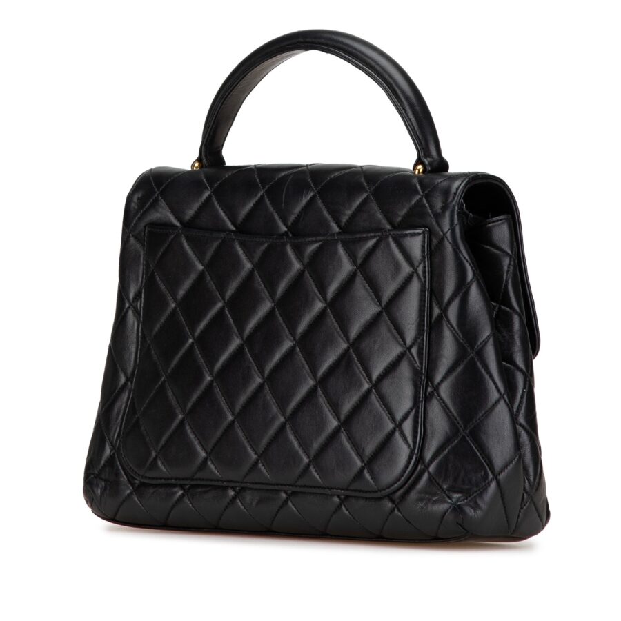 Black Chanel Medium Lambskin Kelly Top Handle Bag | Studio Nafay