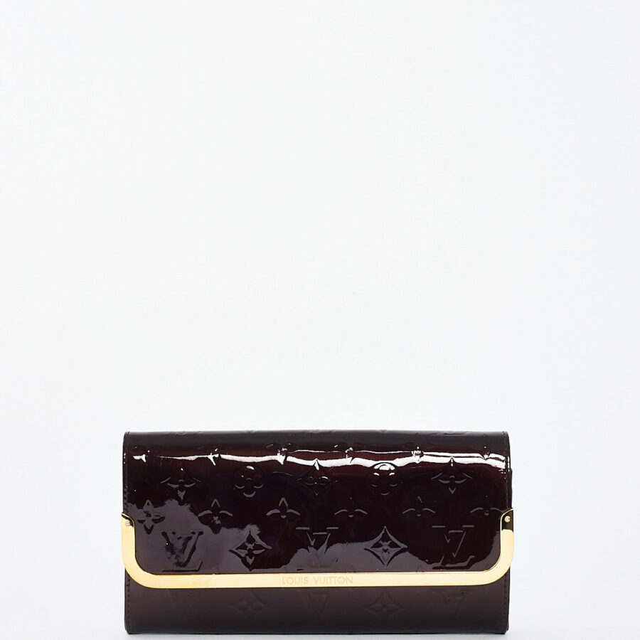 Louis Vuitton Amarante Monogram Vernis Leather Rossmore MM Clutch with Strap | Studio Nafay