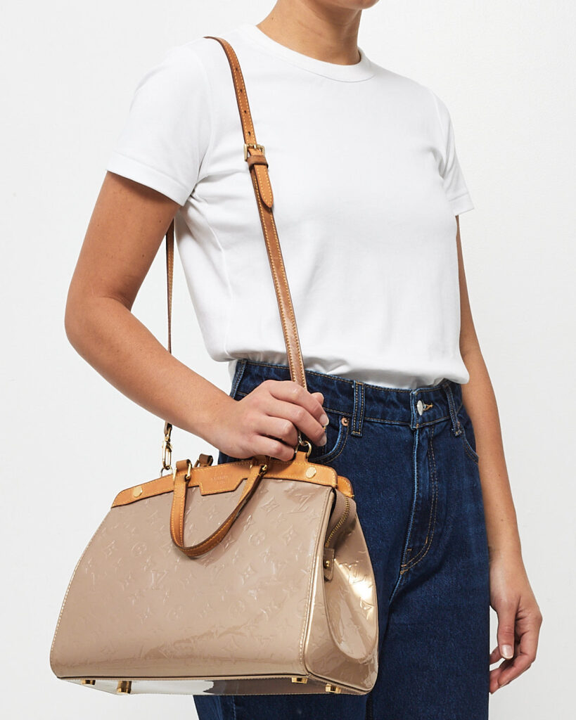 Louis Vuitton Dark Beige Metallic Monogram Vernis Brea MM Bag - Product Image 2