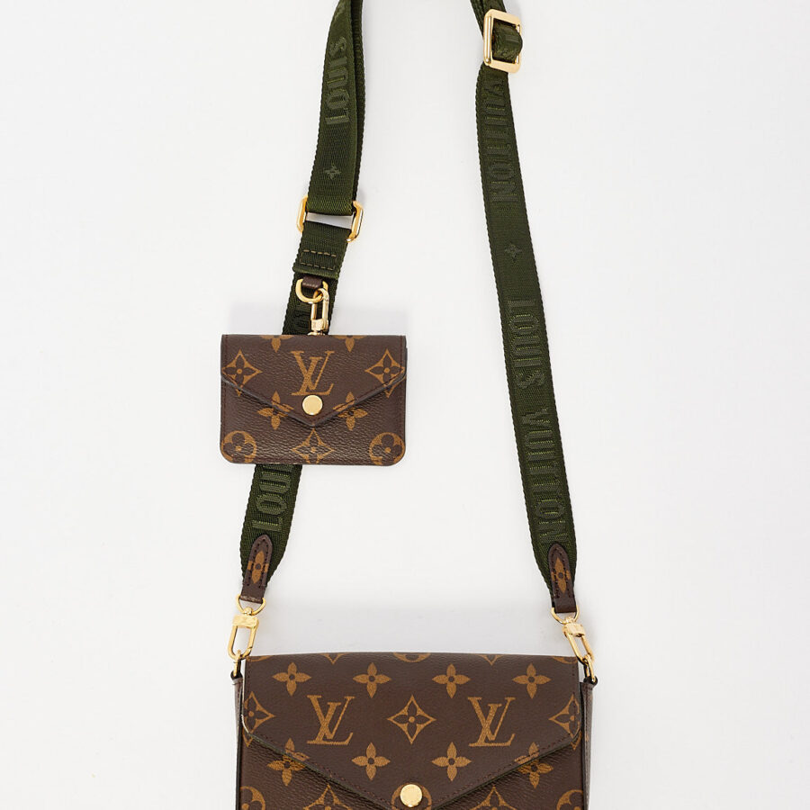 Louis Vuitton Monogram Canvas Félicie Strap & Go Crossbody with Khaki Strap | Studio Nafay
