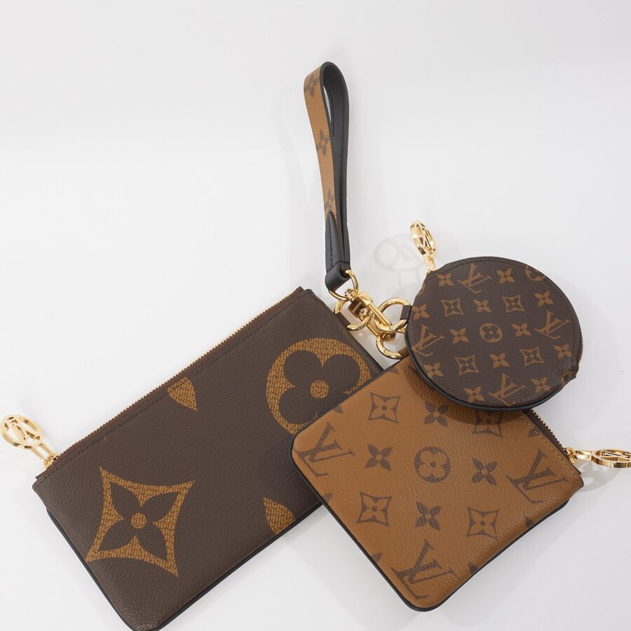 Louis Vuitton Giant Reverse Monogram Trio Pouch Wristlet | Studio Nafay