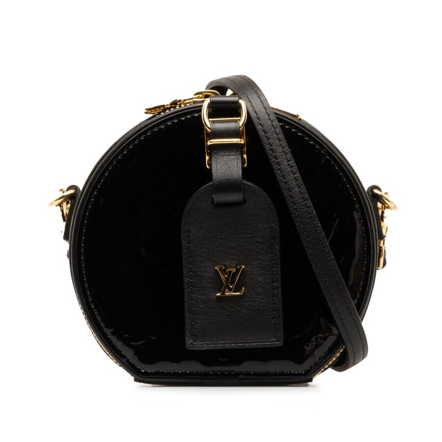 Black Louis Vuitton Vernis Mini Boite Chapeau Souple Crossbody Bag | Studio Nafay