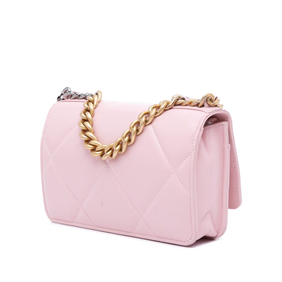 Pink Chanel Quilted Lambskin 19 Wallet on Chain Satchel | Studio Nafay