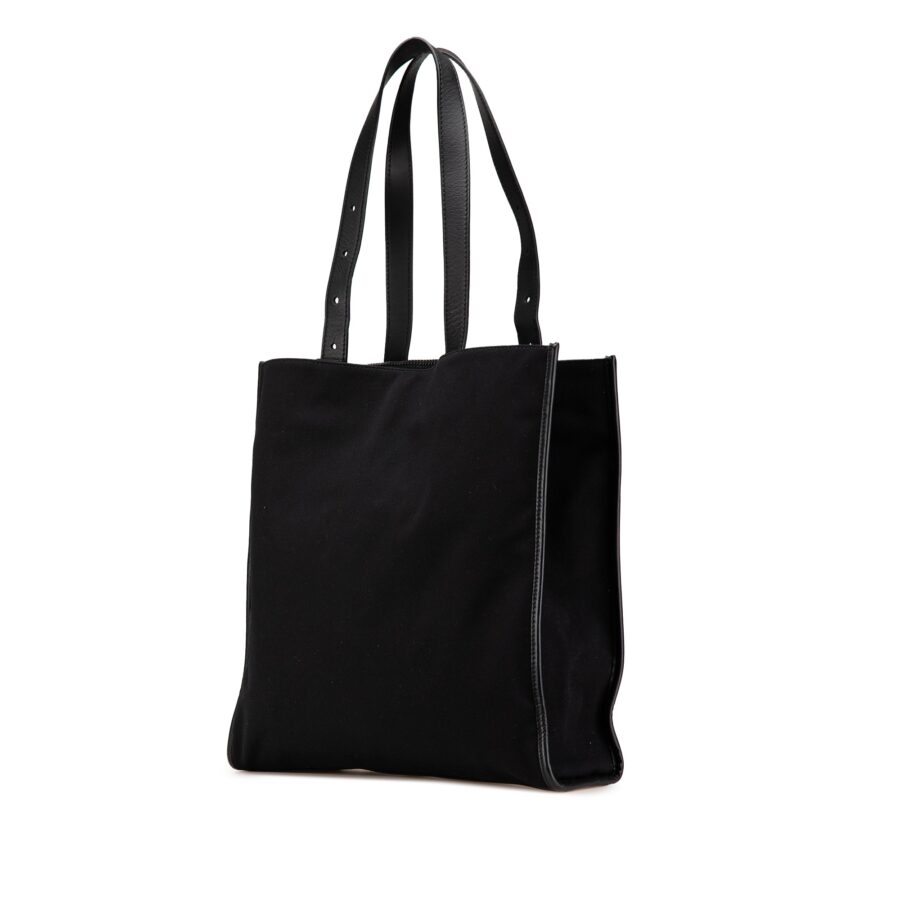 Black Fendi Canvas Logo Patch Tote | Studio Nafay