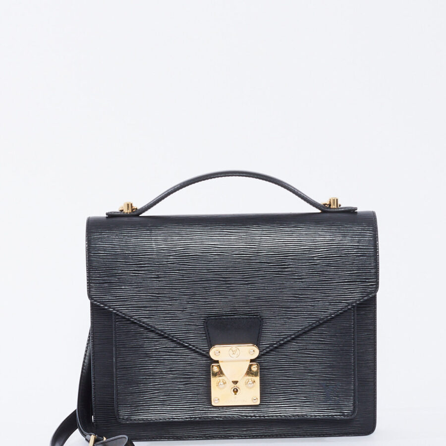 Louis Vuitton Black Epi Leather Monceau 28 Convertible Top Handle Bag | Studio Nafay