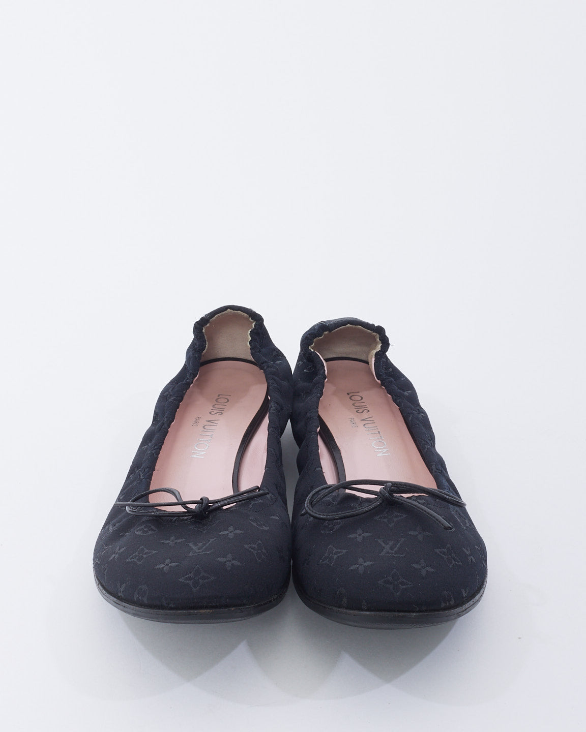 Louis Vuitton Black Monogram Satin Ballet Flats 39.5
