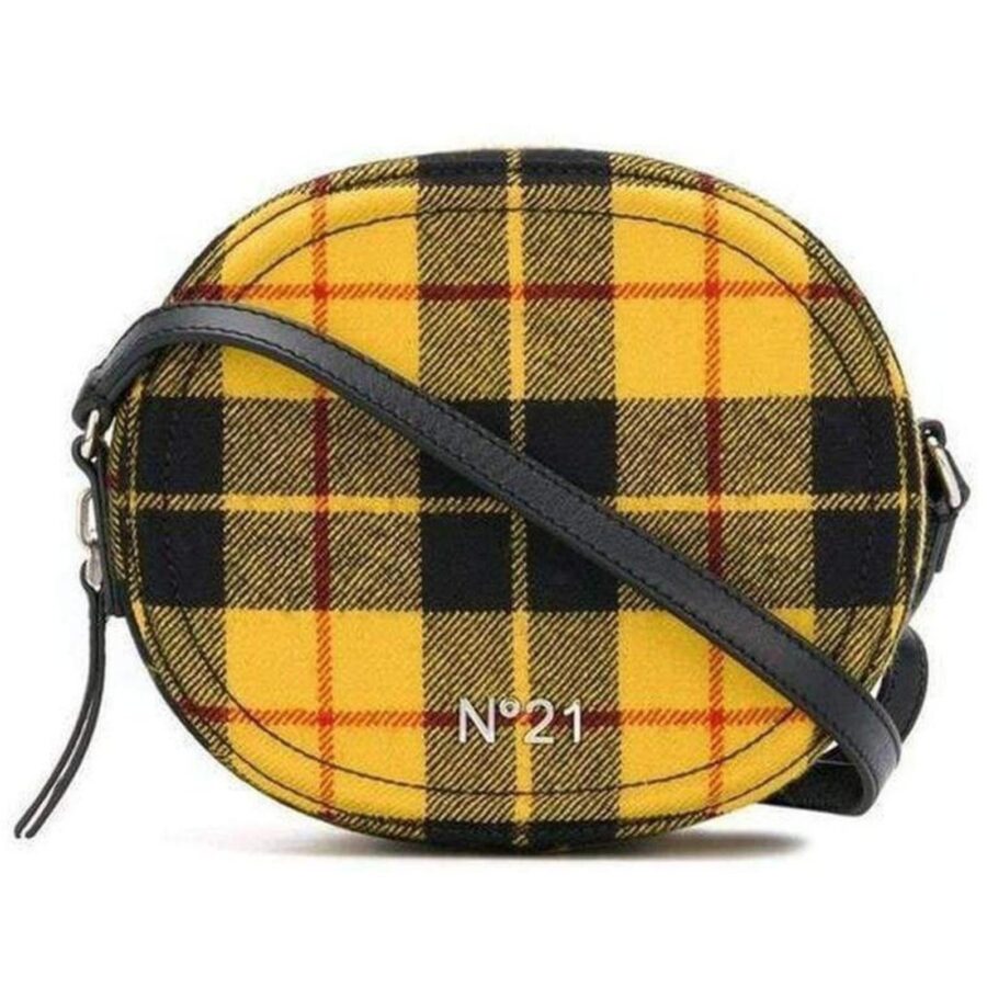 Round Checked Tartan Crossbody Bag | Studio Nafay