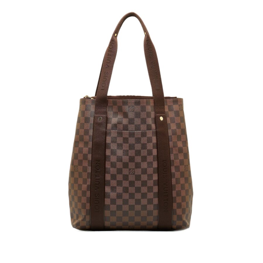 Brown Louis Vuitton Damier Ebene Cabas Beaubourg Tote Bag | Studio Nafay