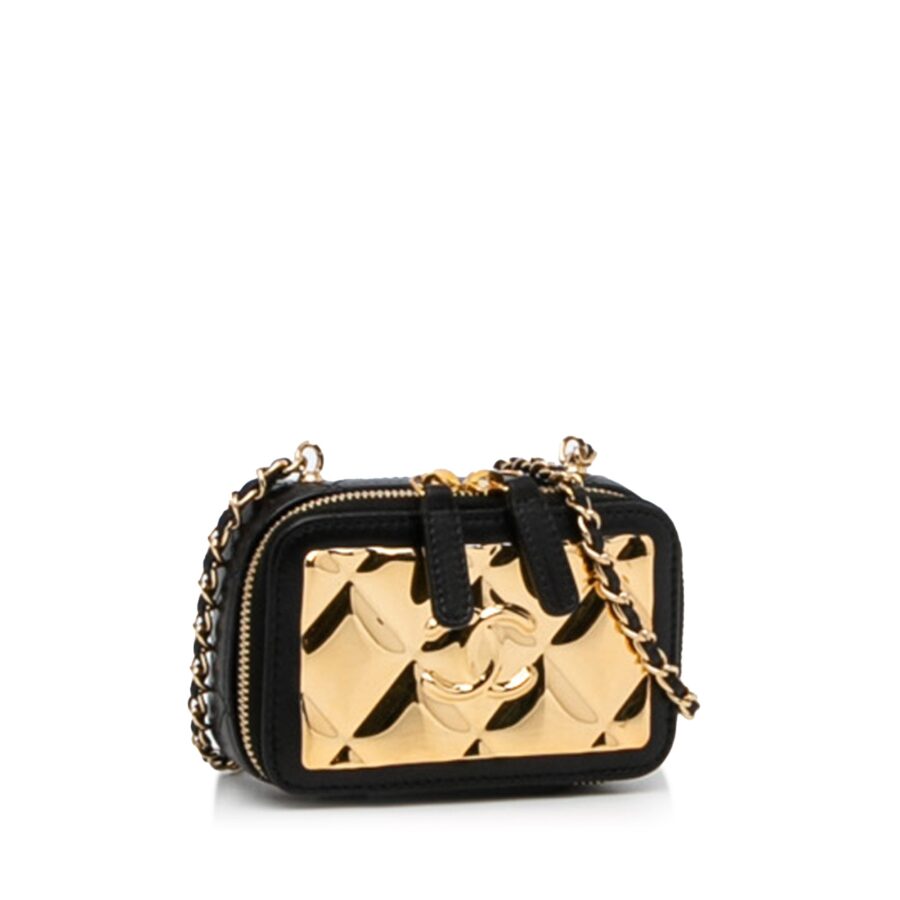 Gold Chanel CC Quilted Golden Plate Vanity Crossbody | Studio Nafay