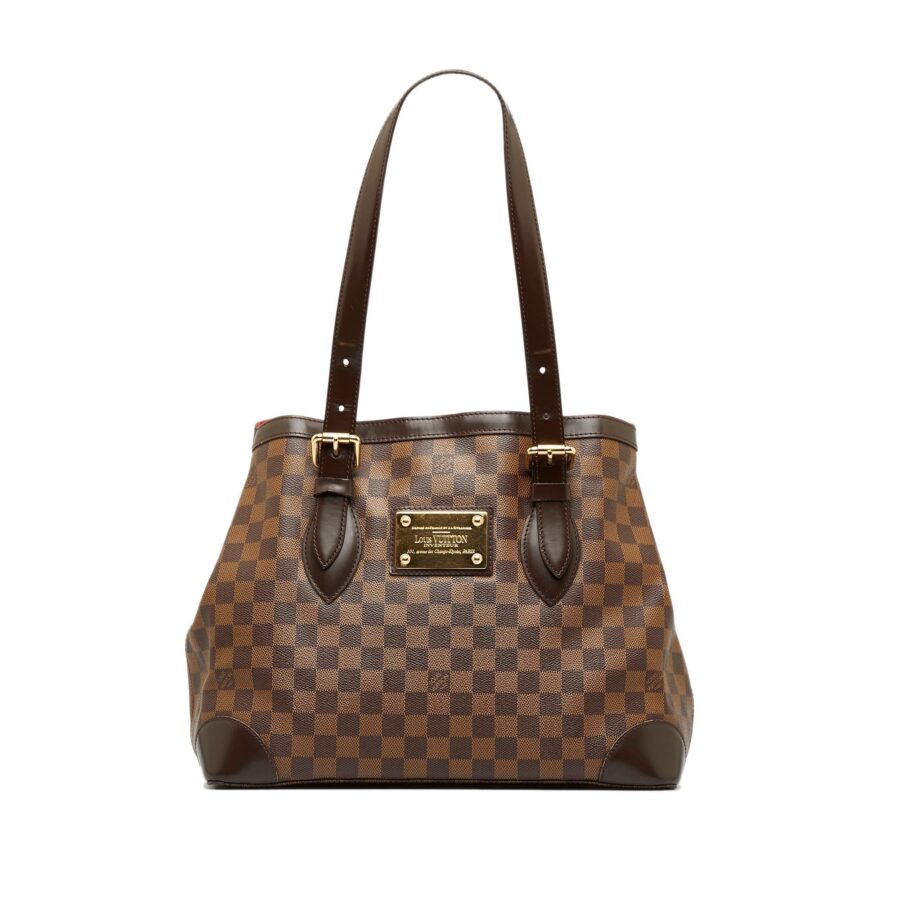 Brown Louis Vuitton Damier Ebene Hampstead PM Tote Bag | Studio Nafay
