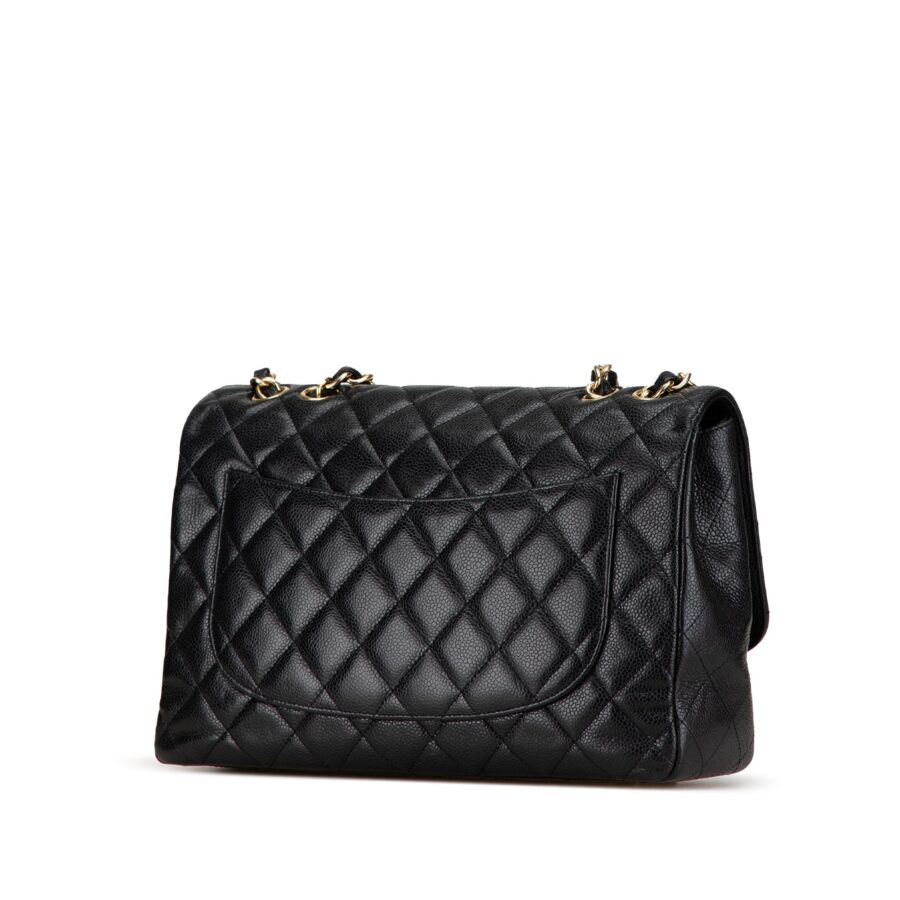 Black Chanel Jumbo Classic Caviar Single Flap Shoulder Bag | Studio Nafay