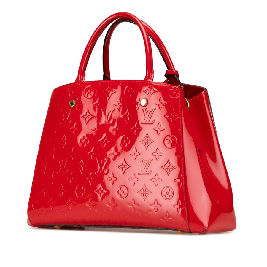 Red Louis Vuitton Monogram Vernis Montaigne MM Satchel | Studio Nafay